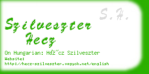 szilveszter hecz business card